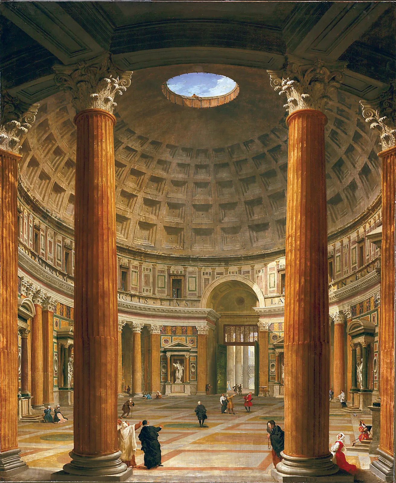 Historic illustration of the Pantheon showing its domed profile